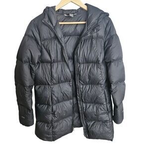 Eddie Bauer  650 Down Hooded Puffer Parka Jacket Womens Black Large  C3956727